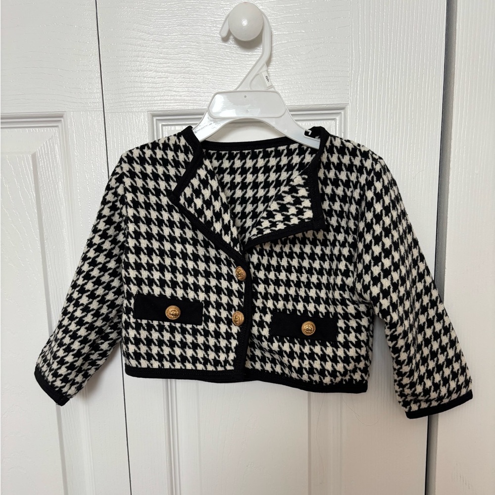 Amazon Kids Houndstooth Blazer - Black and White